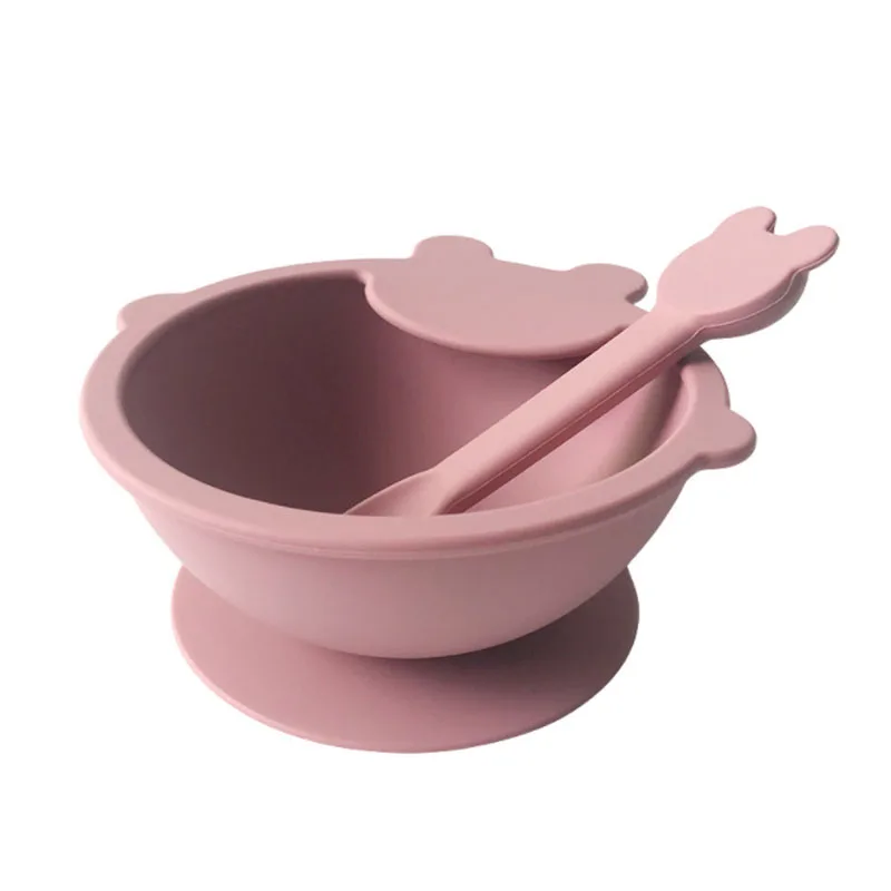 Factory Direct Sale Food Grade Silicone Baby Rice Noodle Feeding Tableware Silicone Children Bowl