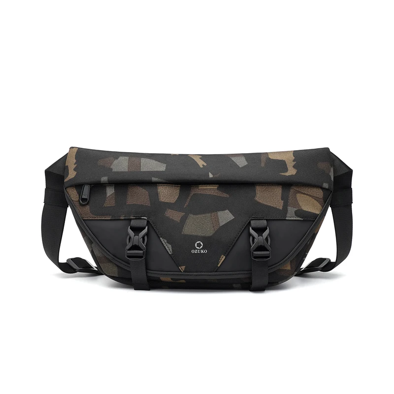 Ozuko 9529 Tactical Waterproof Sling Chest Bag Men Trendy Waist Bag Outdoor Fanny Pack Hunting Cycling Designer Sling Bag Pillow