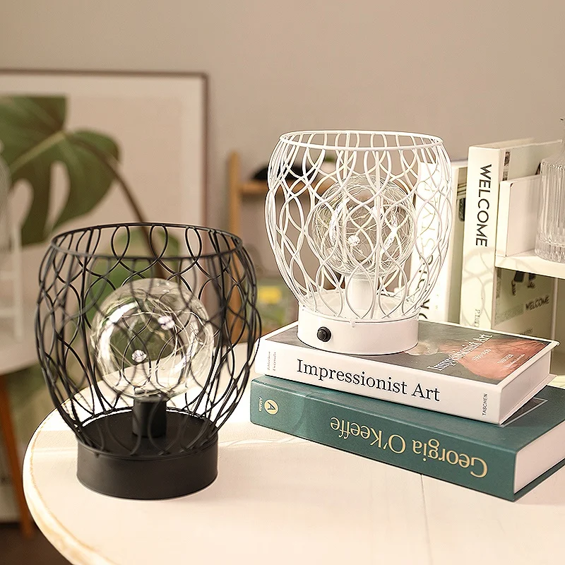 2024 Factory New Special Design LED Night Lamp Wrought Iron Table Lights for Home for Room Party Decoration & Festival Gift