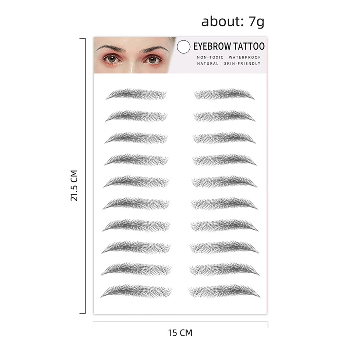 Tattoo Aufkleber Odm/Oem 10 pcs New Designs Waterproof Cosmetic Face Makeup Eco-Friendly 3D 4D Temporary Eyebrow Tattoo Sticker