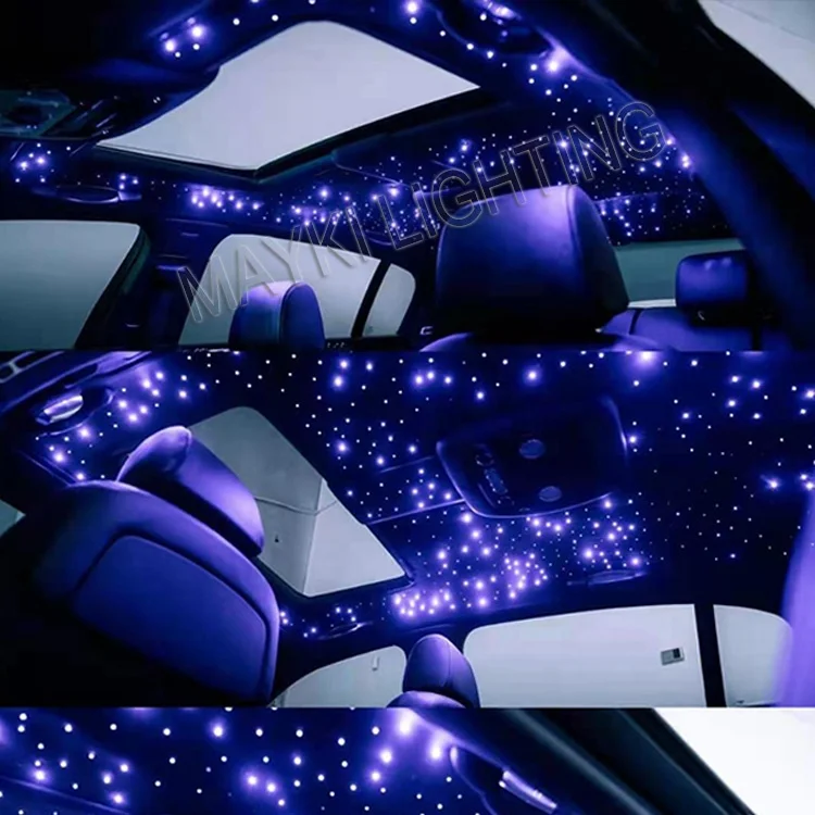 2m 3m 4m  LED RGB Fiber Optic Star Ceiling Kit with 16W Light Source Wireless Remote Optical Fiber Wires for Car Ceiling Sauna