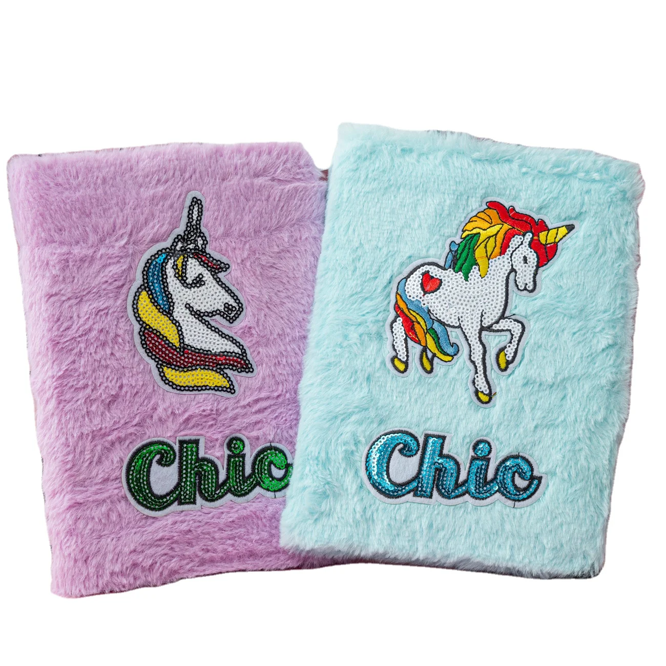 Youjin Brand low MOQ cute unicorn stationery A5 notebook warm hardcover good touch plush note book for christmas