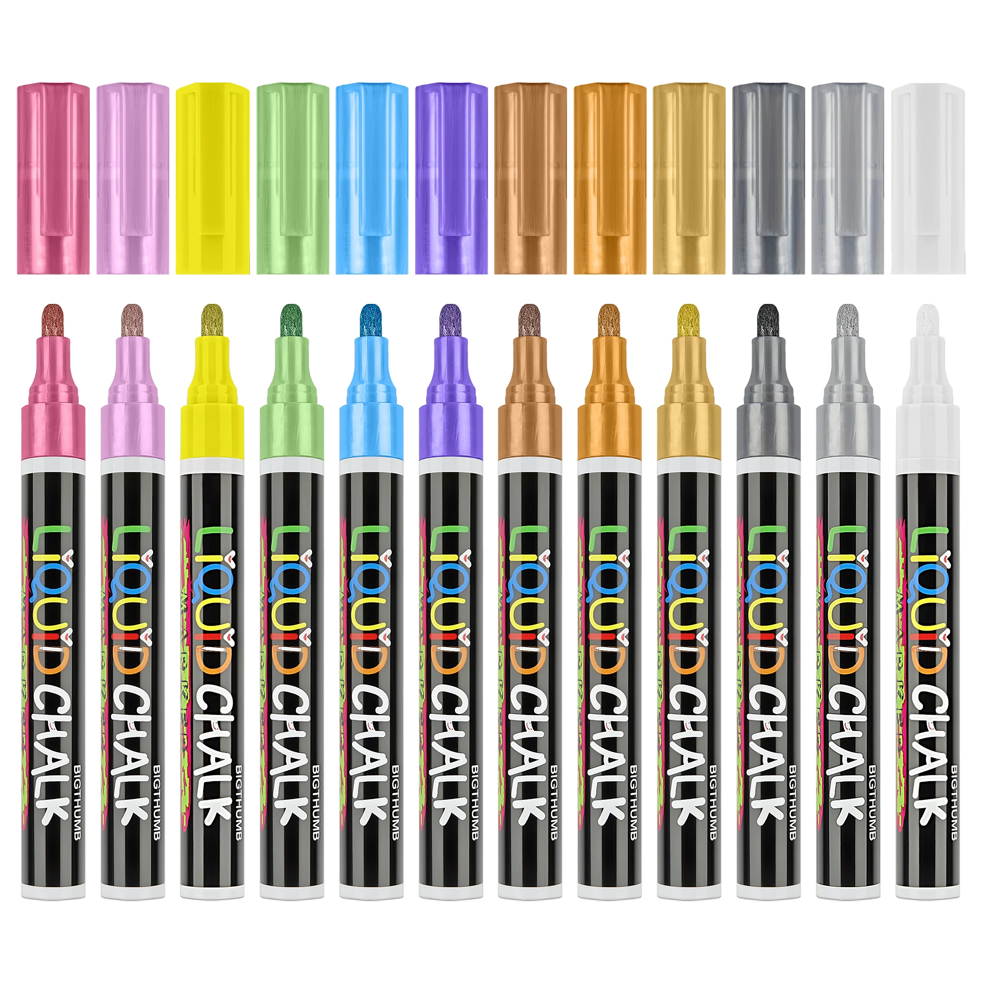 Liquid Chalk Markers 6.0mm Fine Dual Tip Chisel & Bullet for menu, glass, kitchen chalkboard labels