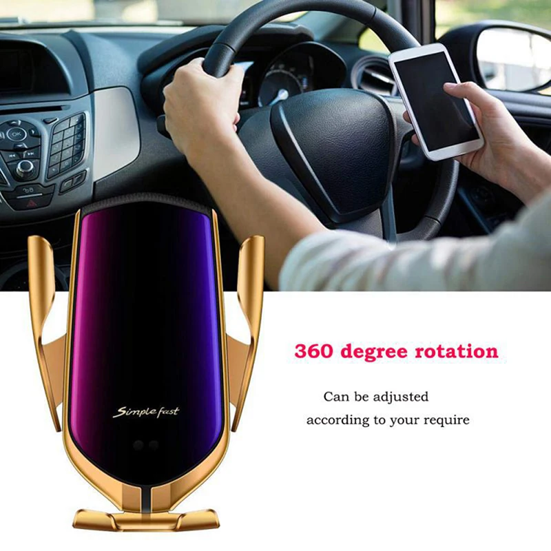 Car air outlet holder Automatic clamping Infrared Induction Portable Car Smart Wireless Quick Charger For iPhone Android