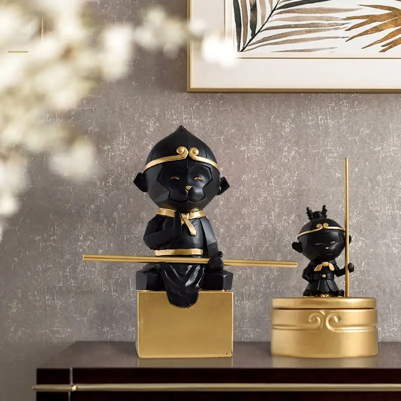  Housewarming Congratulatory Gift Statue China Resin Home Decor Monkey King Tea Table Decoration Ceramic