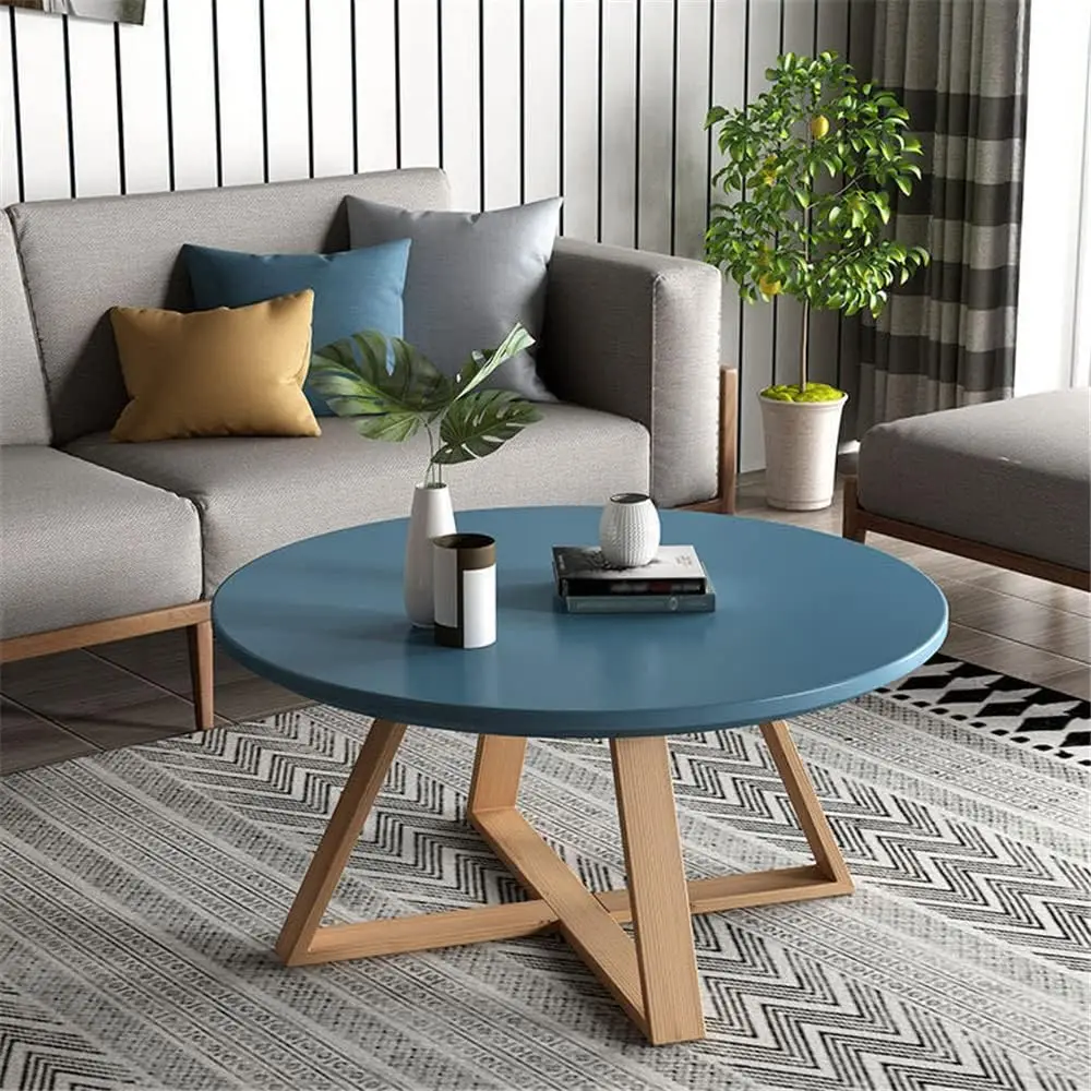 Small Modern Sofa Nordic Style Living Room Round Luxury End Side Bed Coffee Table Wood Wholesale