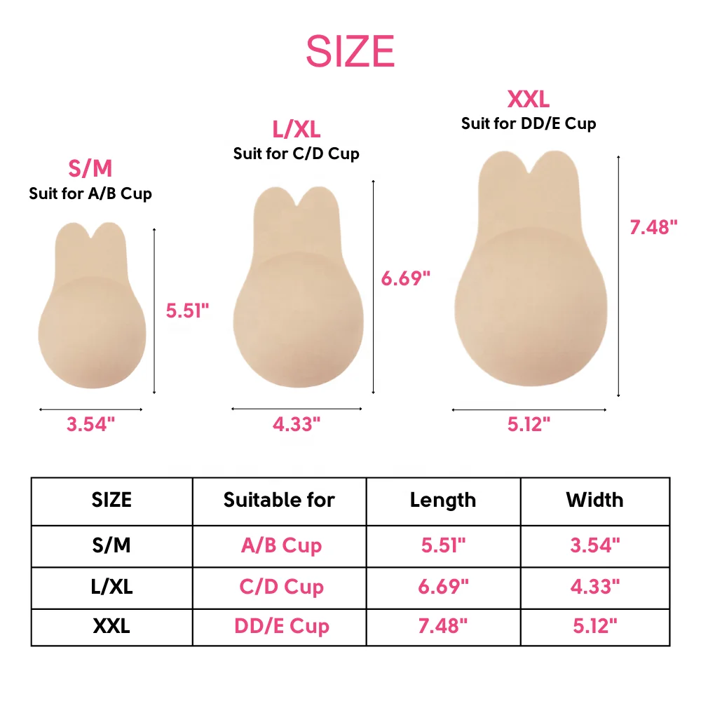 Push Up Bra Rabbit Instant Breast Lift Silicone Covers Pasties Tape Self Adhesive Custom Nipple Pasties For Women