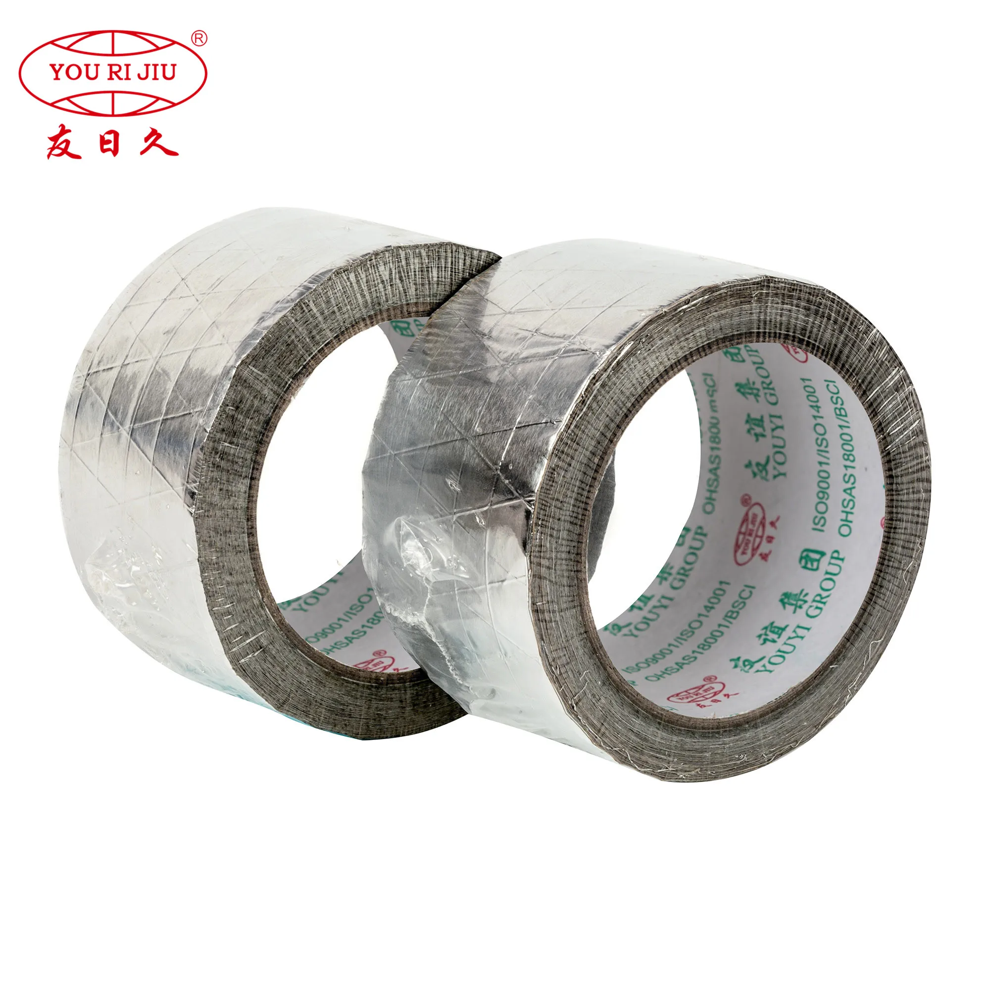 Yourijiu Hotmelt Solvent Waterbased Fireproof Pipe Splicing Glass Fiber Cloth Aluminum Foil Tape
