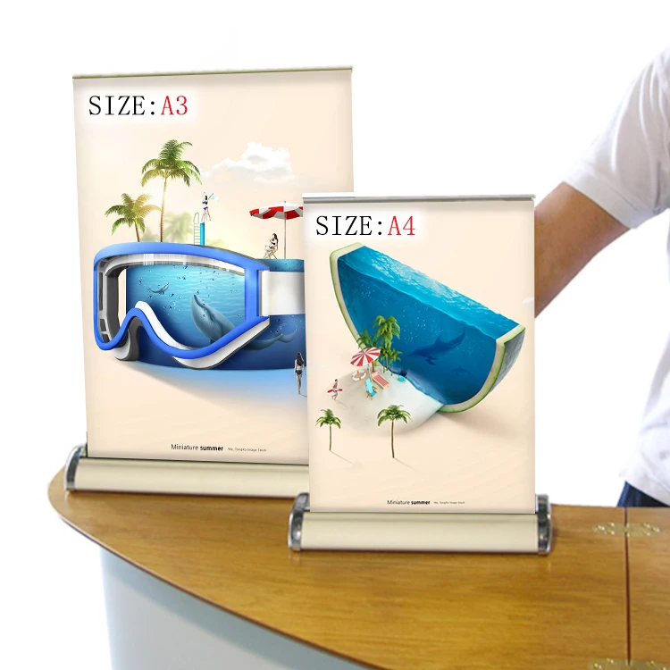 Портативная Алюминиевая настольная маленькая Выдвижная a3 a4 мини роликовая табличка размеров