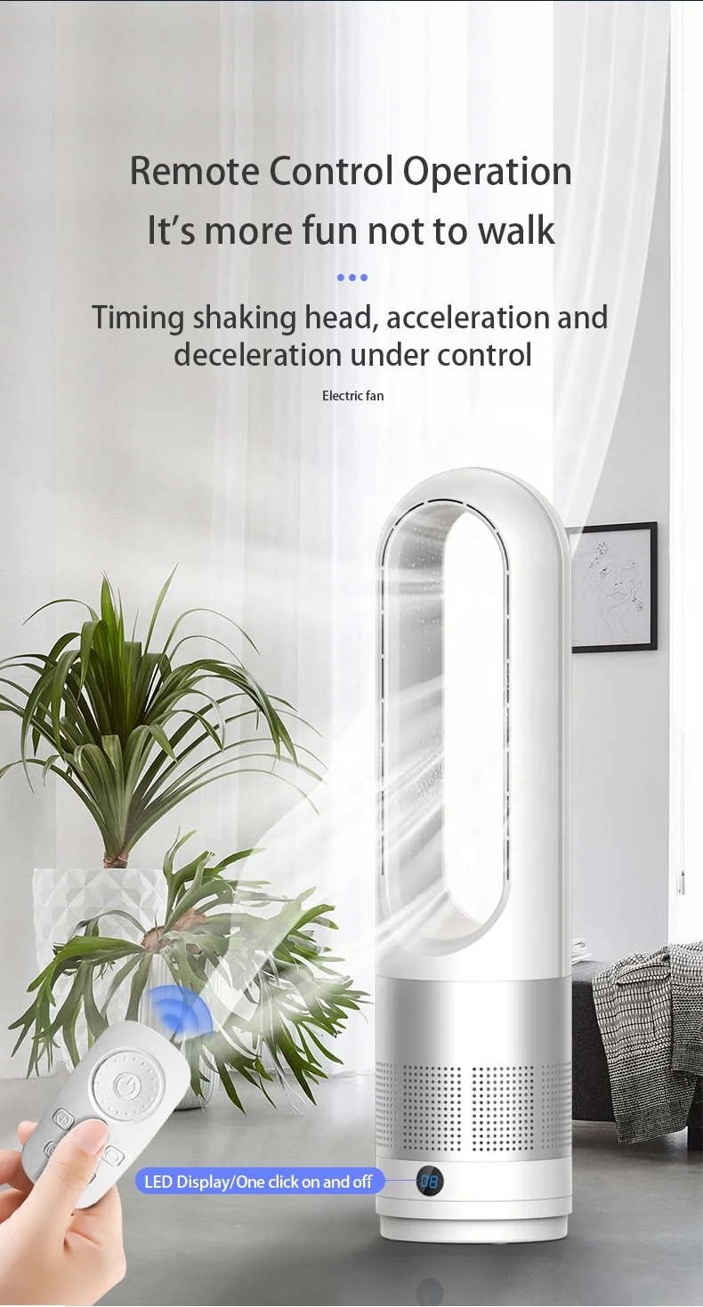 OEM ODM 18 Inch Floor Standing Household Air Cooler Electric Bladeless Fan with Remote Control