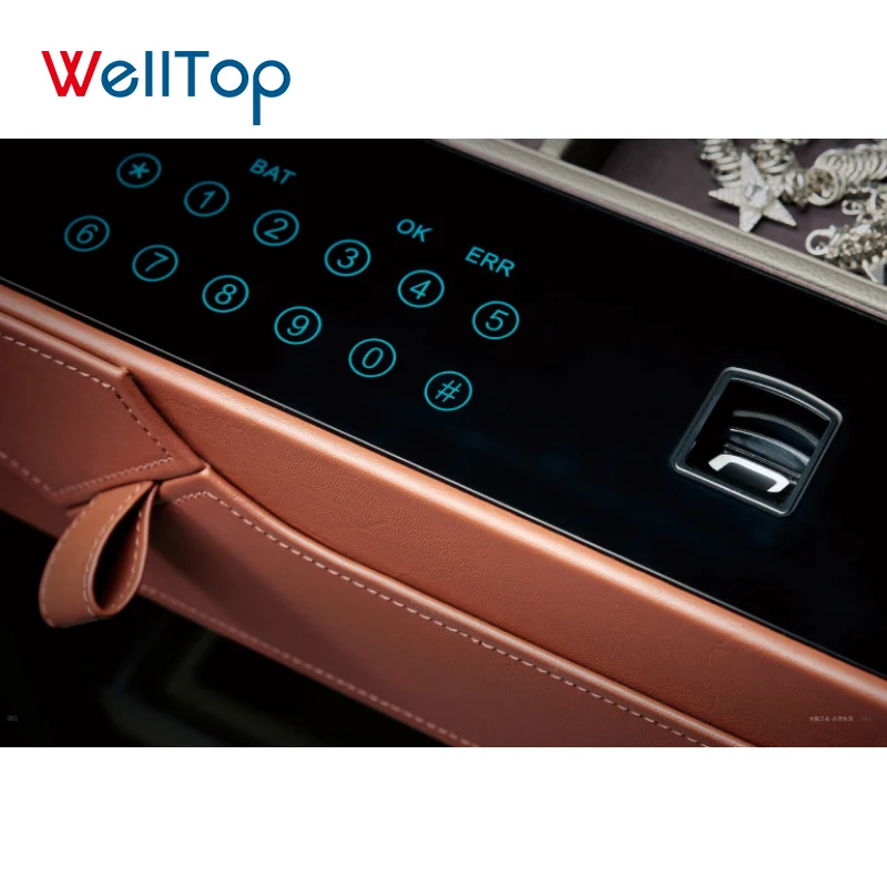 VT-10.121 шкаф кожа электронная противокражная Smart Touch Screen пароль сейф ящик Органайзеры для ювелирных