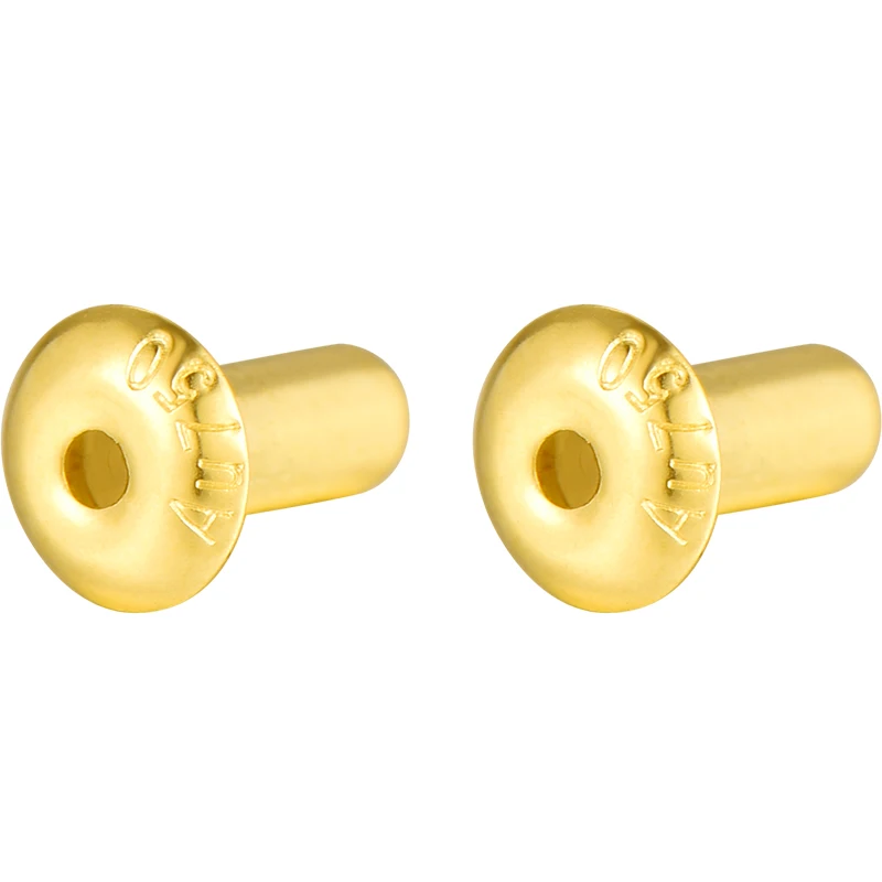 Au 750 Jewelry DIY Accessories 18K gold earring plastic barrel DIY pearl GEM Stone hole needles post Mount for Jewelry making