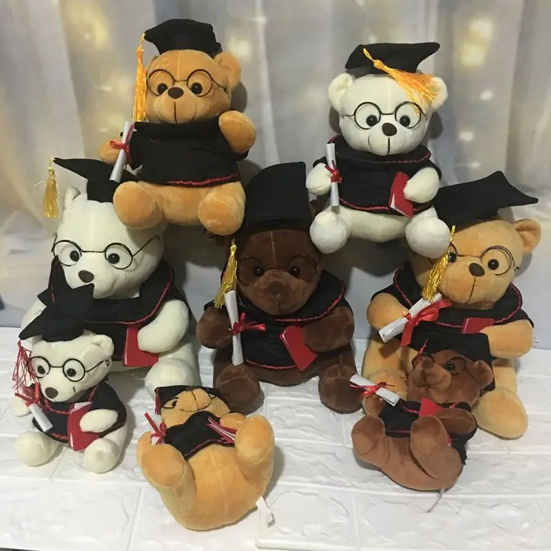 Style Free Shipping Stuffed Animal Gift Grad Graduation Bear Skin Custom Wholesale Teddy Plush Unisex Soft Toys Teddy Bear 10pcs