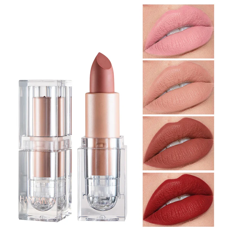 2023 12Color Spot Goods OEM Small Ice Cubes Lipstick Matte Waterproof Easy To Color Lipstick Customize Lipstick