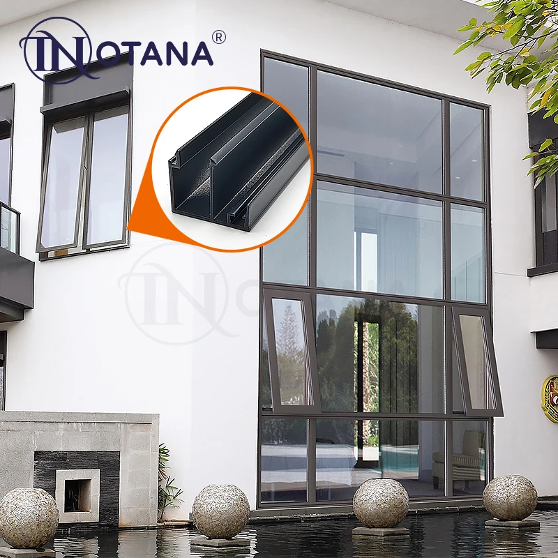 Aluminium window profiles European window 6063 extruded material powder coated profiles