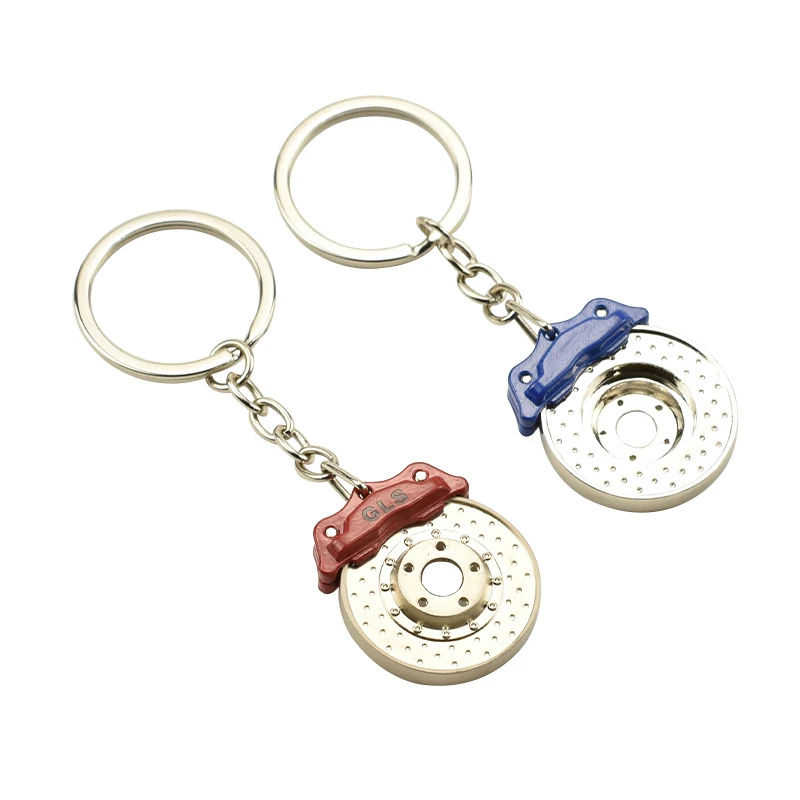 Custom LOGO Car Accessories 3D Turbo Shock Absorber Gear Brake Disc Wheel hub metal Keychain