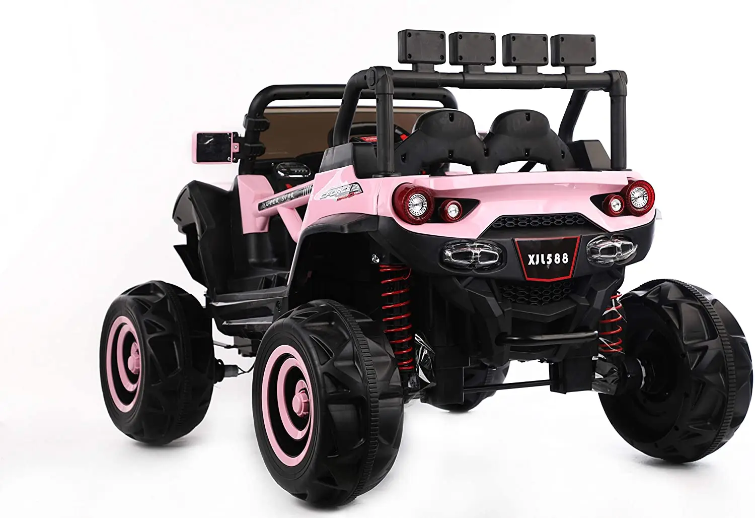 4WD Toy Vehicle 12V Kids Ride On Car Truck UTV w/MP3, Remote Control, LED Lights, Suspension_Pink