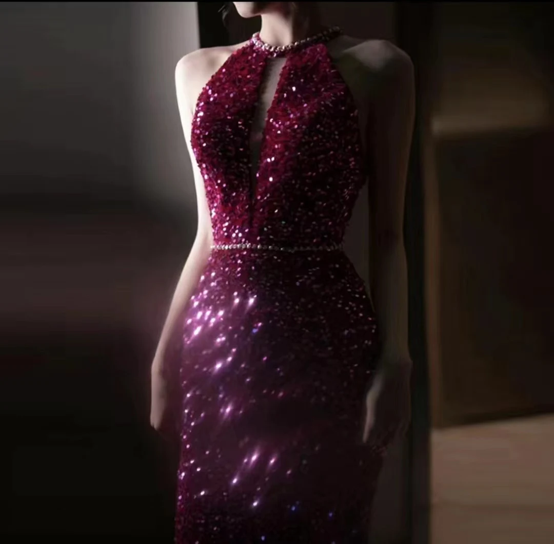 Shiny Stretch Sequin Fabric Material Party Dress Glitter Fabric for Party Wedding