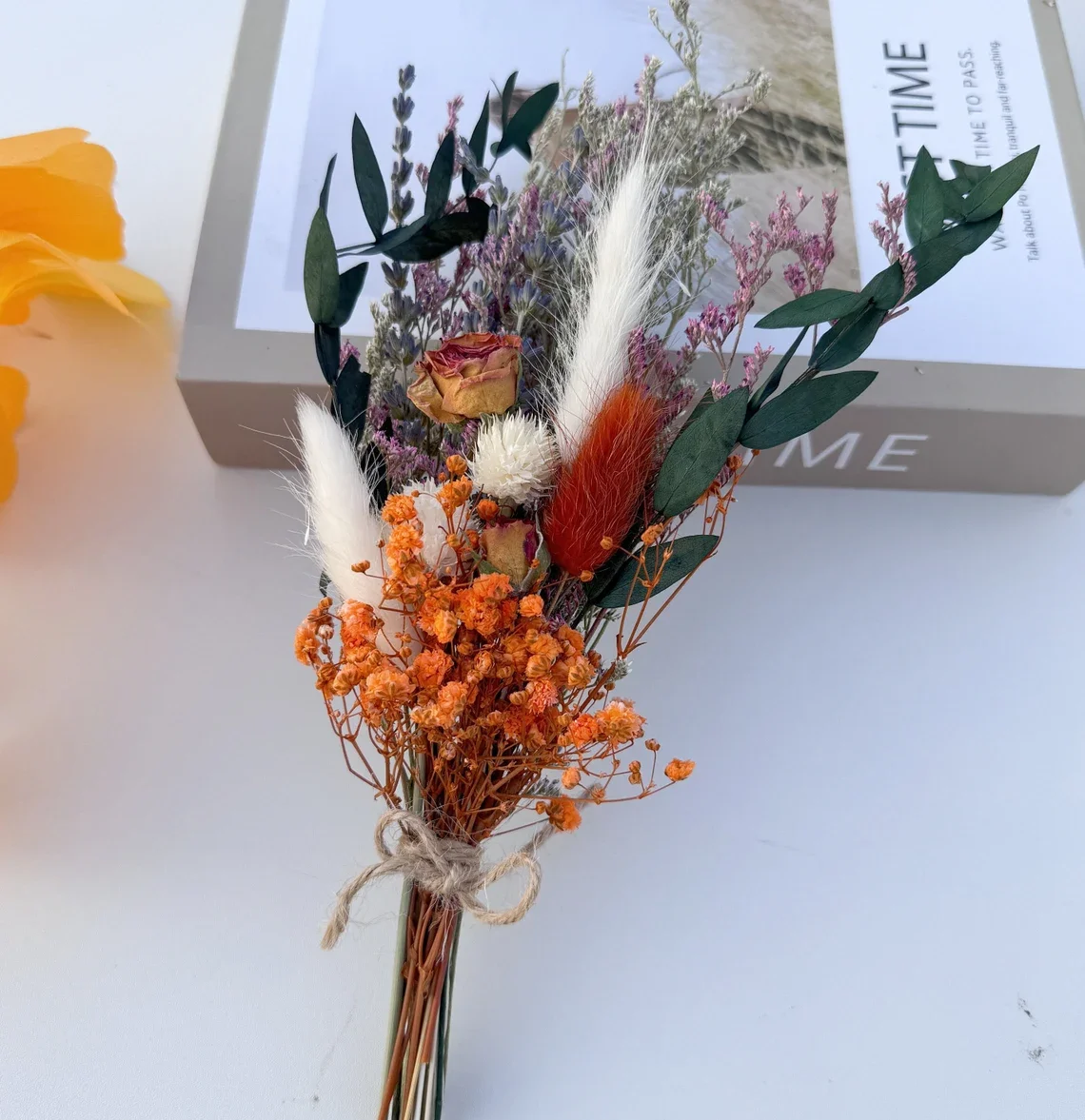 Top Popular Natural Real Flowers Bouquets Wholesale Customization Mini Dried Crochet Flower Bouquet