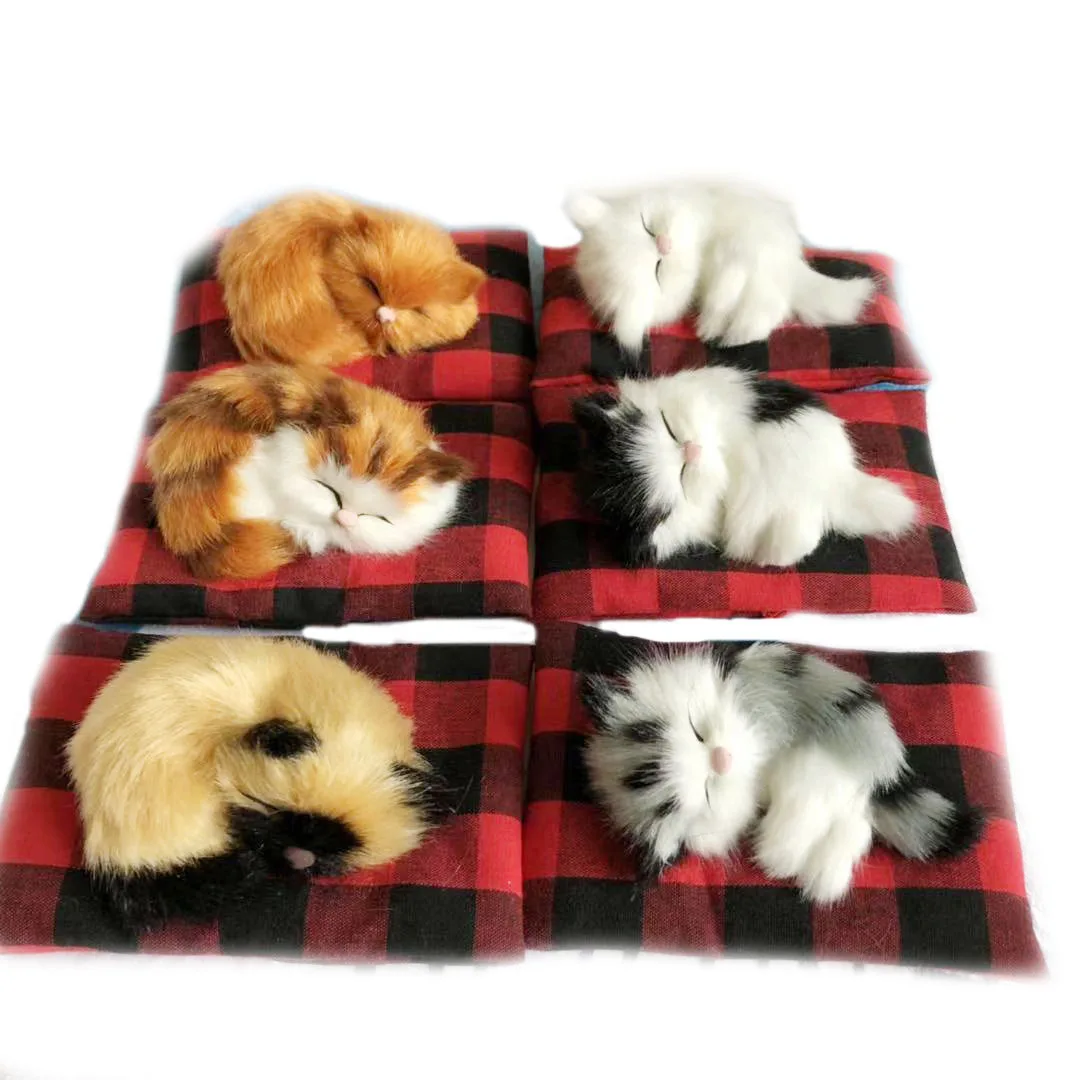 Simulation Cloth Cushion Cat Creative Toy Desktop Sleeping Cat Plush Toy Gifts Ornament