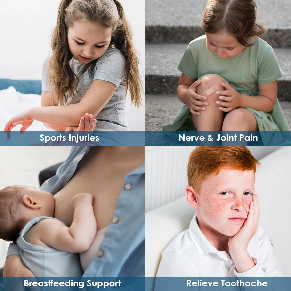 Small Gel Ice Packs for Injuries Reusable for Kids Baby Toddlers, for Body Pain Relief, Toothache, Fever, First Aid