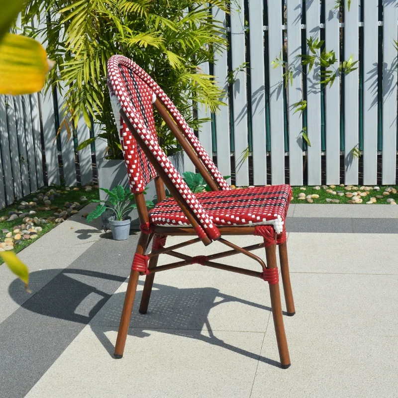 Bistro bamboo garden rattan chair outdoor furniture dining table and chairs set patio garden furniture outdoor