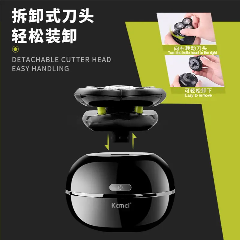 KEMEI KM-1109 Ipx4 Grade Waterproof Body Wash Lcd Digital Display 5-in-1 Shaver Set