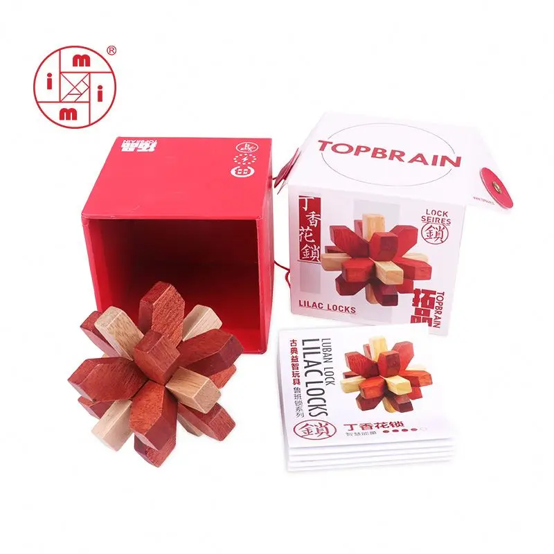 High Quality Classic IQ Wooden Puzzle Mind Brain Teasers Burr Puzzles Game Toys for Adults Children