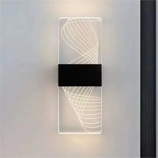 Romantic gold bedroom bedside LED wall light versatile black living room background wall acrylic LED wall lamp