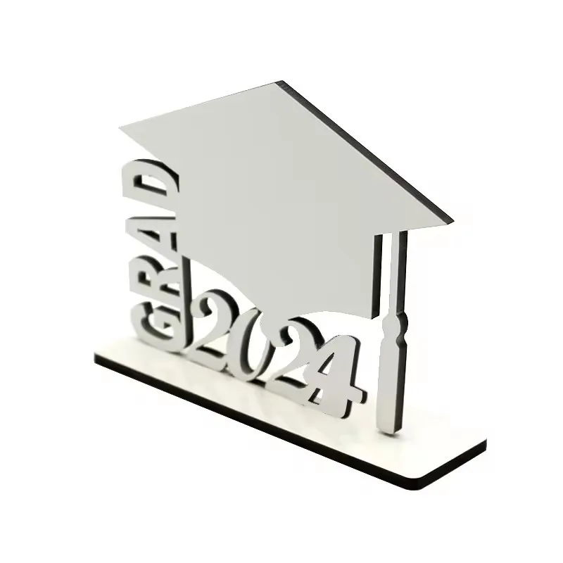 Wholesales Graduation Anniversary Sublimation Blank MDF GRAD 2024 Plaque Photo Frames