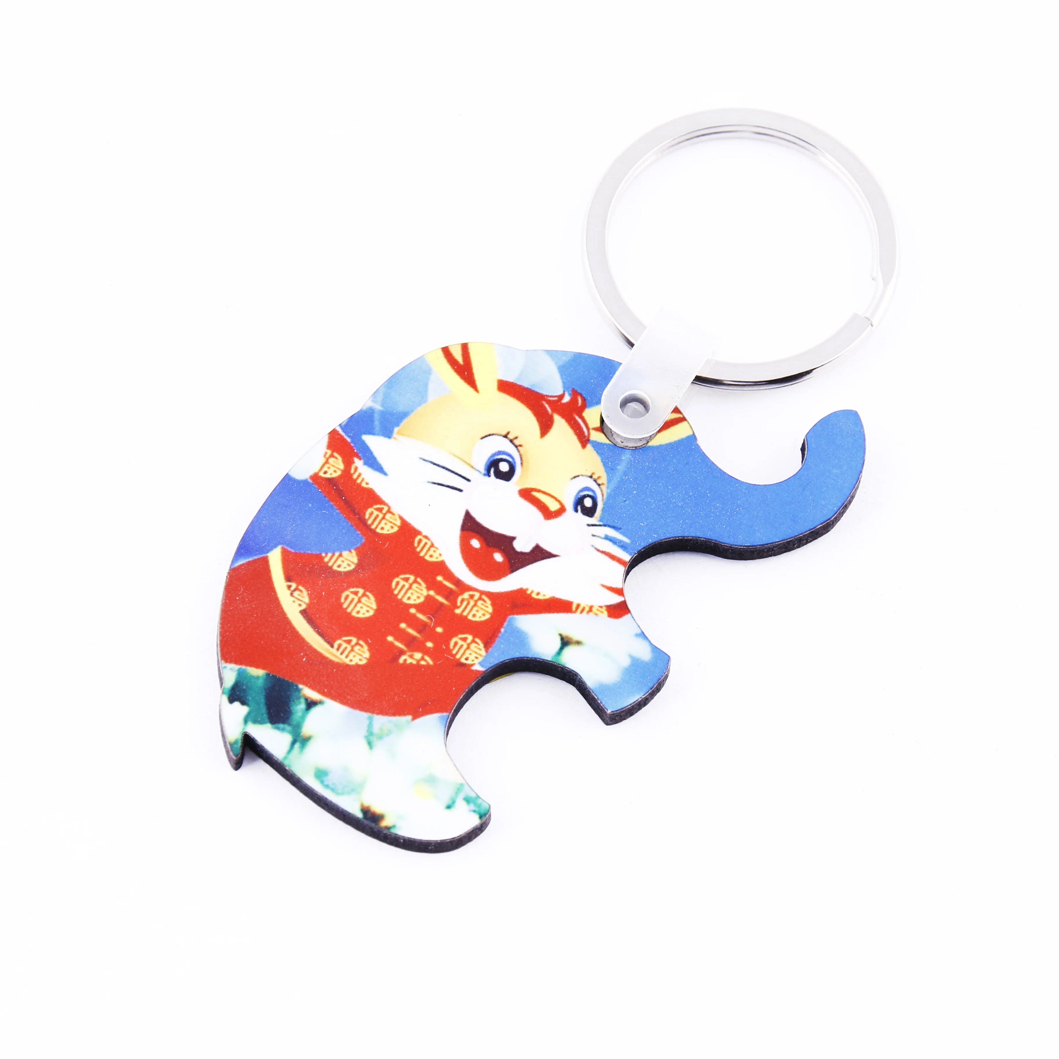 Custom Promotion Gift Single Side Sublimation Blanks MDF Sublimation Key Chain Blank