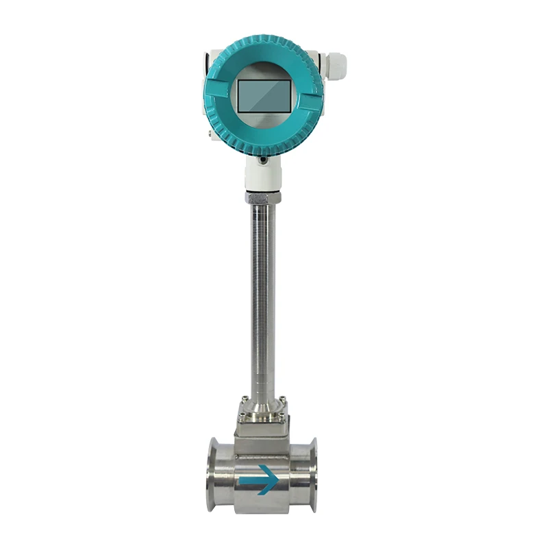Clamp high reliability portable flow meter digital fuel meter gas air steam Vortex flowmeter