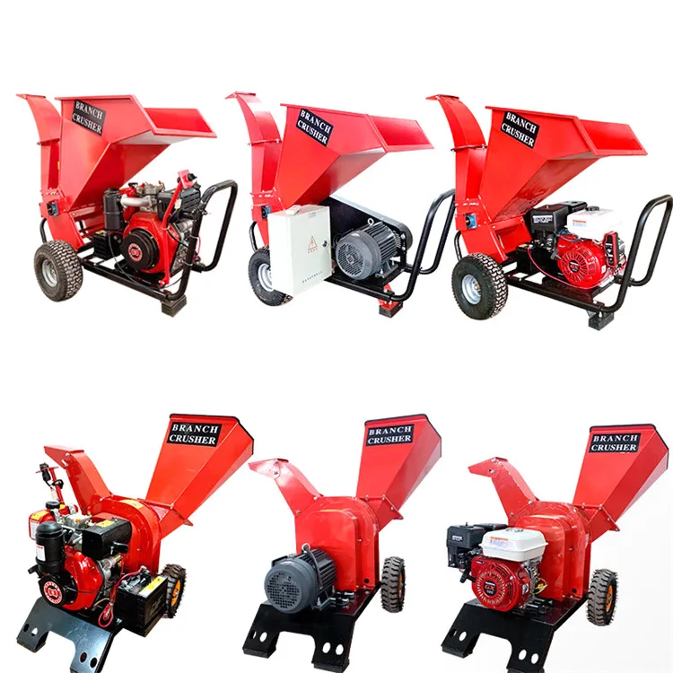  Wood Crusher Chipper Machine With 15Hp Loncin Electric Start Gasoline Engine