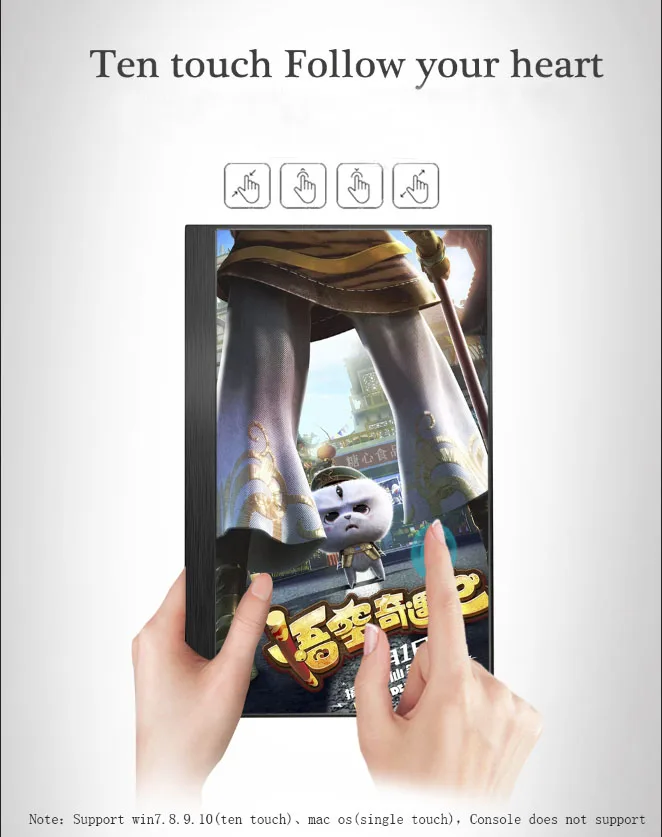 
15.6 inch IPS office Potable monitor 1080p touch screen full HD with Type-C USB HDMI for expand phone mobile PC laptop switch 