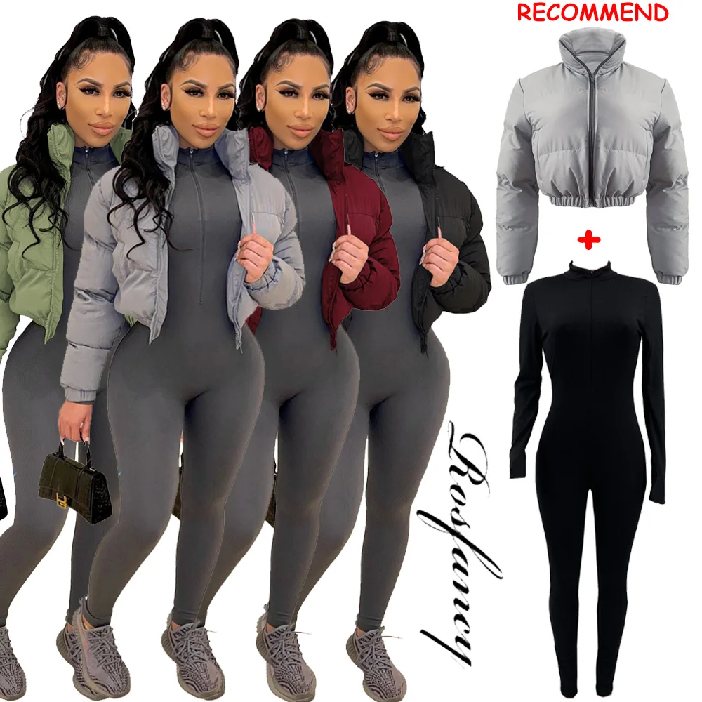 2021 New Fashion Thick Woman Warm Outwear Casual Solid Color Zipper Winter Coat Women Winter Puffer Jacket