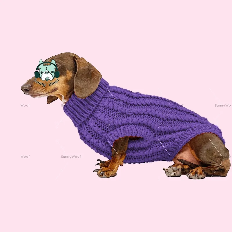 Ruffled Designer Clothes Custom Label logo Pet Dog Red Sweater Dress Products for