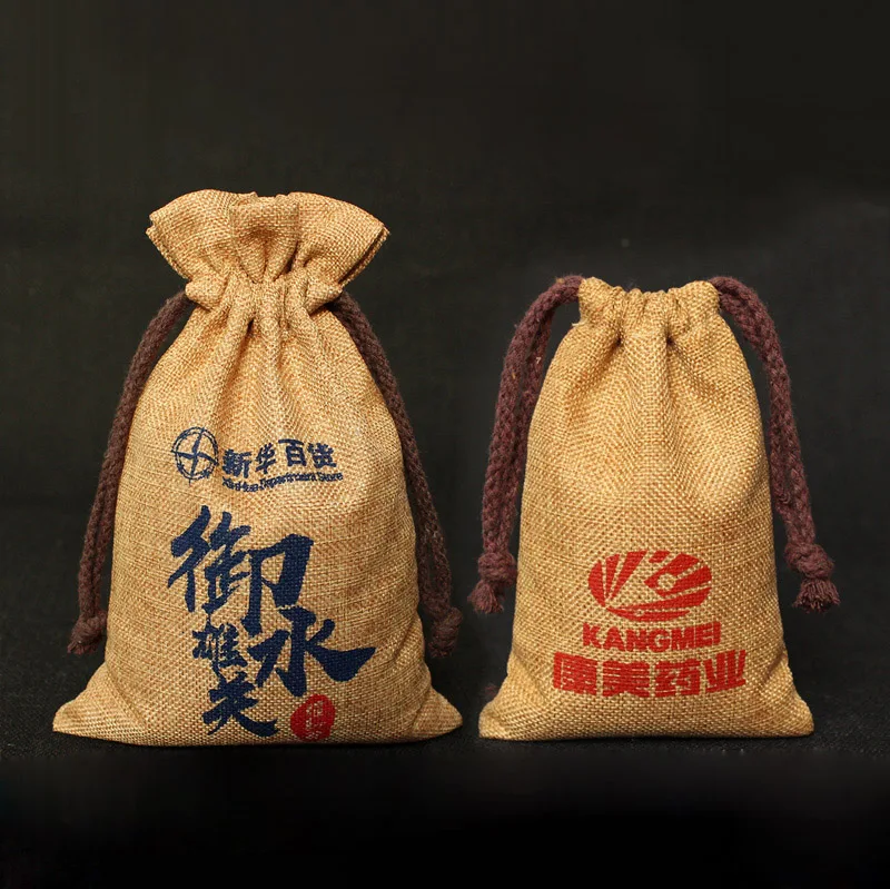 factory directly manufacture small drawstring organic hemp burlap linen gift bag for jewelry watch gifts