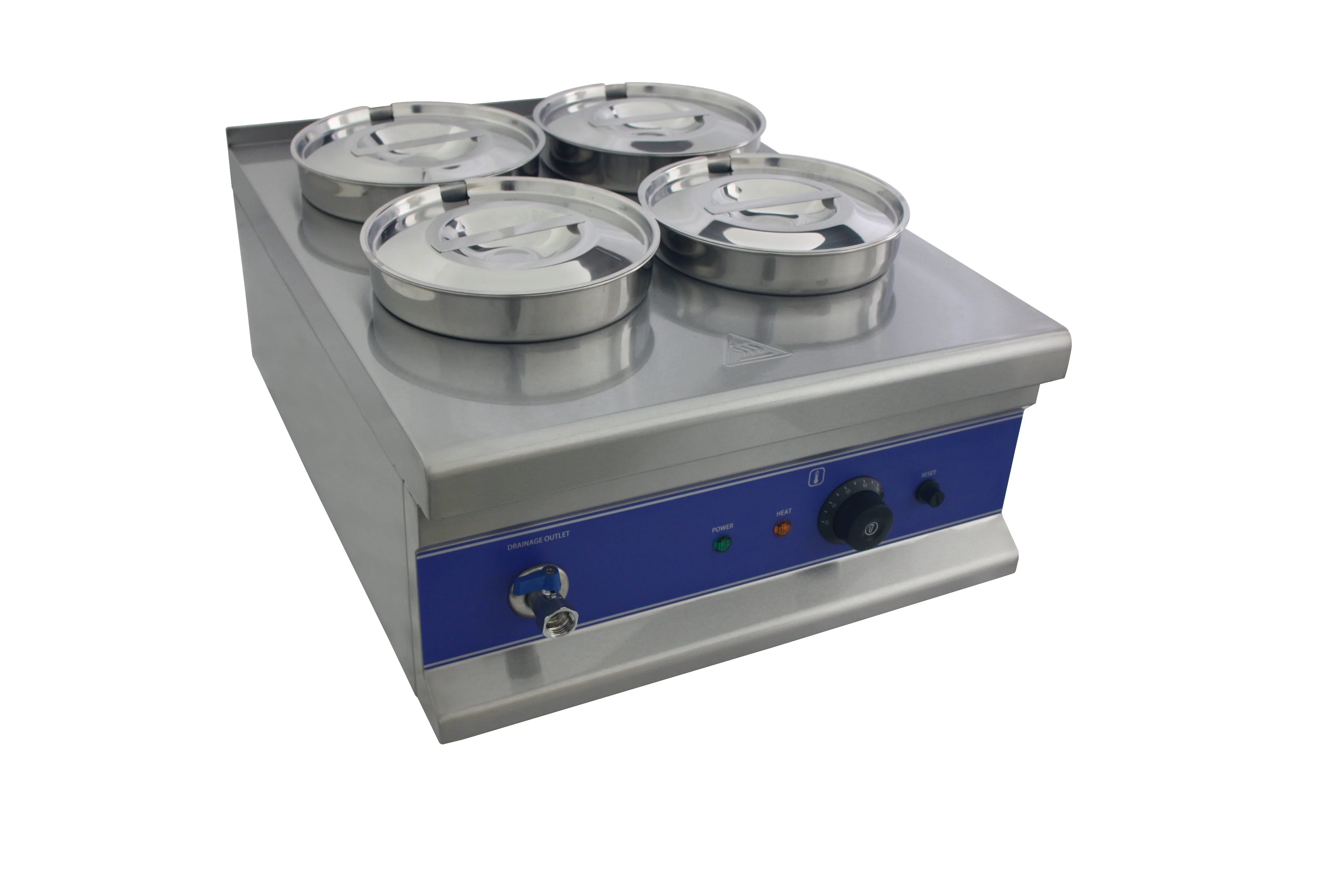 Restaurant stainless steel buffet hot bain marie showcase machine with soup bucket