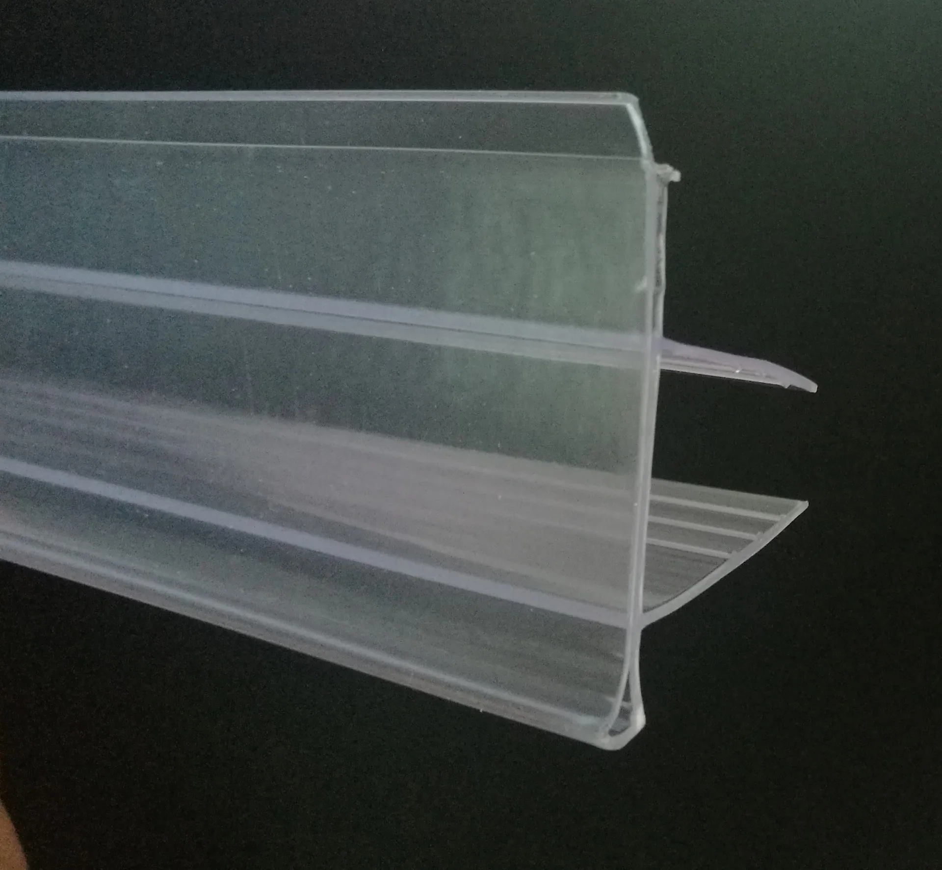 Retailer Store Supermarket 8-10mm H Pvc Plastic Glass Shelf Data Strip Label Holder