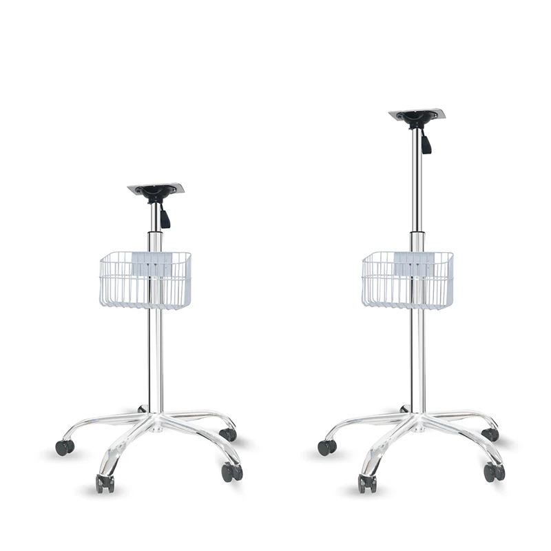 Customizable Hydraulic Lifting Stainless Steel Hospital Monitor Trolley
