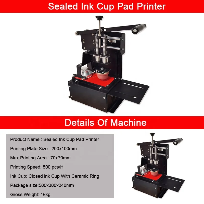 Min Desktop Manual Single Color Ink Cup Pad Printing Machine Pad Printer Unit For Pen Bottle