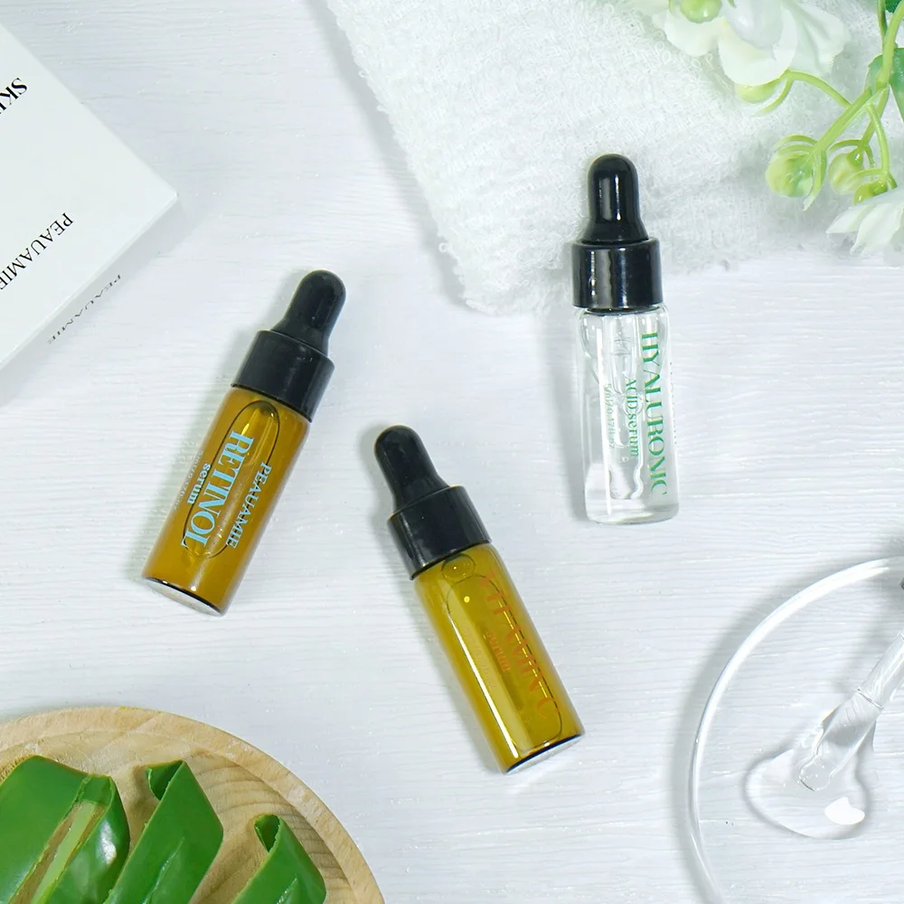 OEM 3 IN 1 Facial Serum Anti-Aging Wrinkle Whitening Skin Rejuvenating Travel Kit Vegan Vitamin C Face Serum