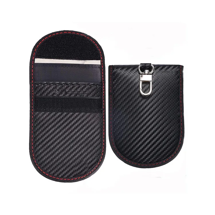 Carbon Fiber Faraday Key Fob Protector Compact Pocket Size Signal Blocking Faraday Pouch Car Key Case Wallets Faraday Bag