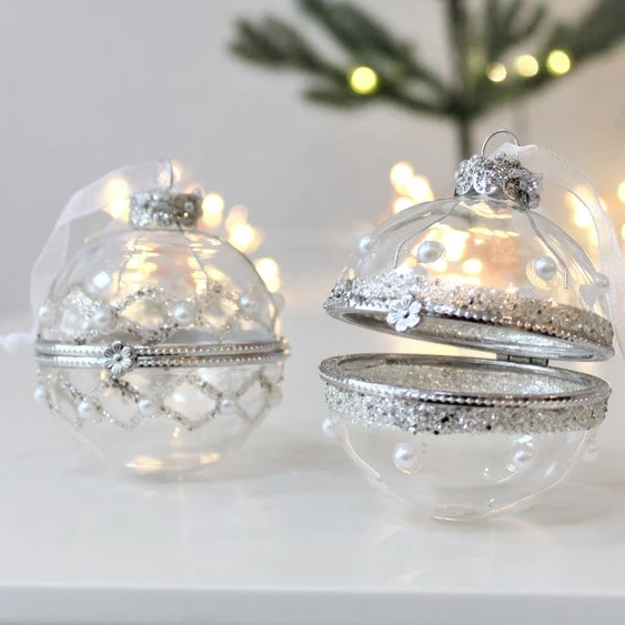 China Factory Supply Heat Resistant Transparent Opening Glass Balls For Home Decoration