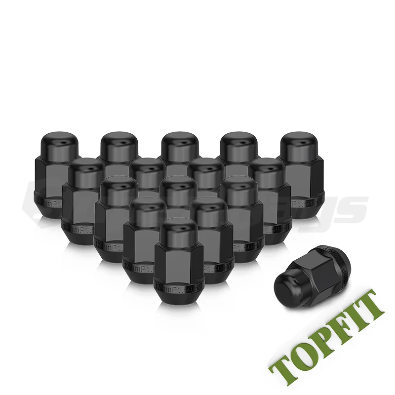 Шестигранное Коническое сиденье TOPFIT 19 мм, черная колесная гайка из легированной стали с уплотнением из стали H/T