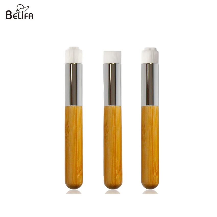 Wholesale private label lash shampoo foam cleanser reusable white rose gold wooden handle eyelash extension cleaning brush