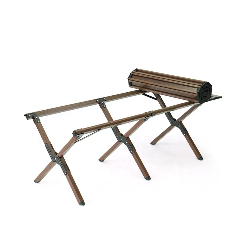 Deerland Manufacturer Outdoor Ultralight Roll Up Mini Aluminium BBQ Portable Picnic Easy Fold Camping Table