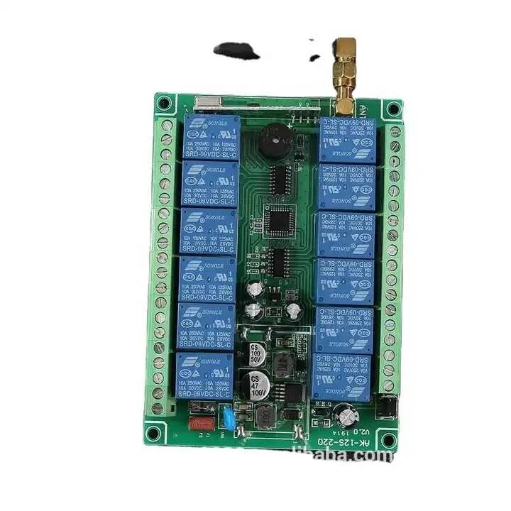 Remote Control Switch Kit DC 12V-24V 12 Channel Relay Receiver Strong Toughness Electric Portable RF Remote