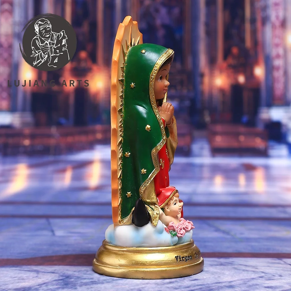 5inch Catholic Cartoon Our Lady of Guadalupe Statue Resin Sculpture Decoration Our Lady of Guadalupe Figurine Religious Gift