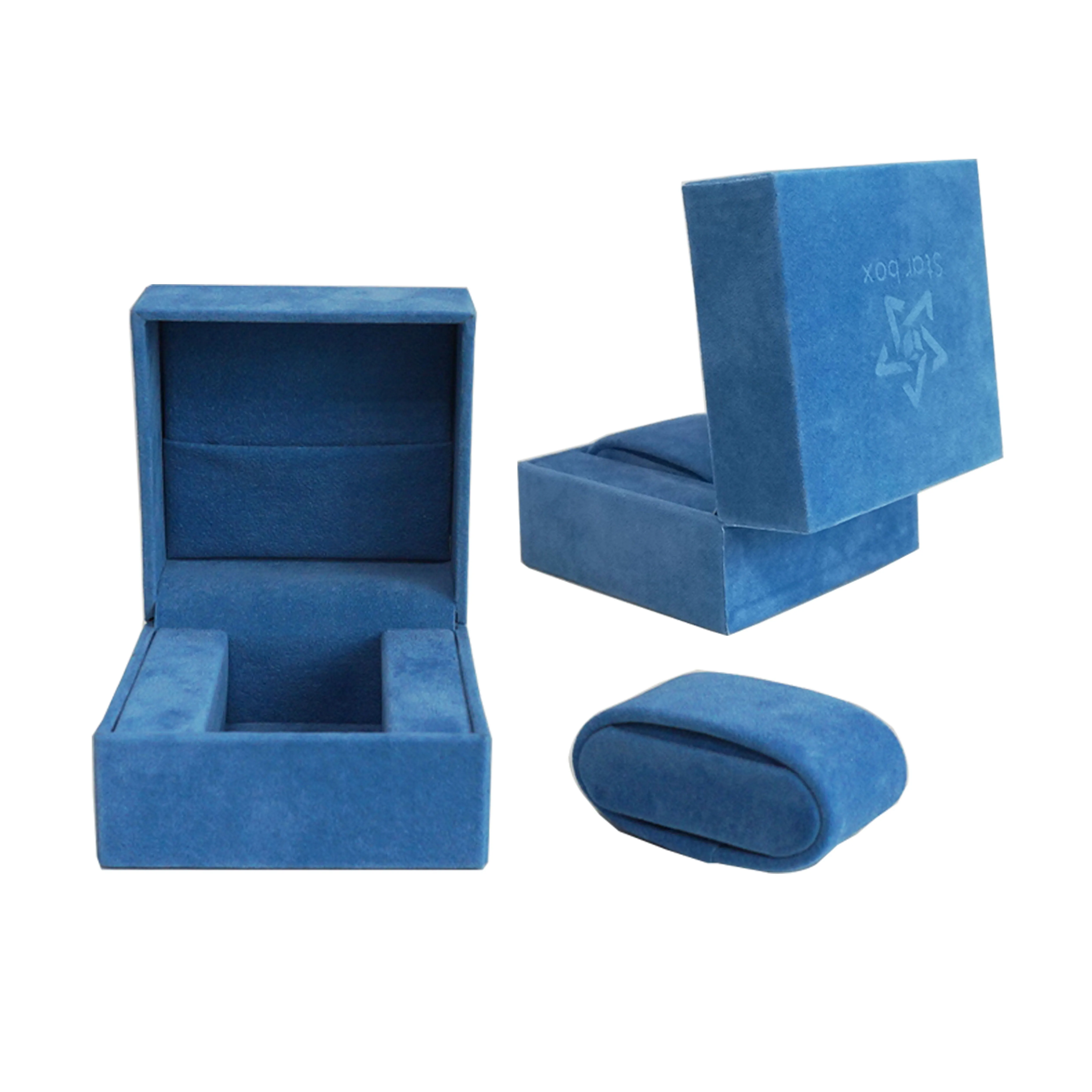 Best sellers multi-functional blue velvet plastic jewelry watches display storage case watch case holder one slot